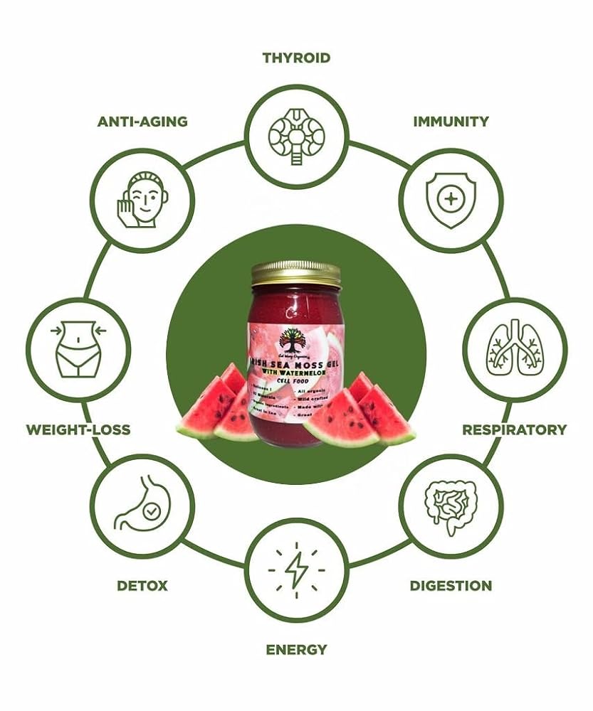 GET WAVY ORGANICS Irish Sea Moss Gel Watermelon - 16 oz - image 2