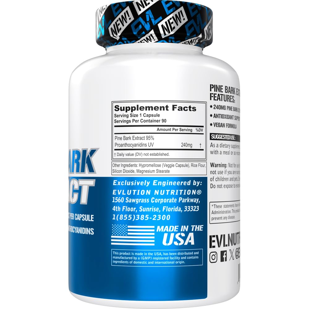 Evlution EVL Pine Bark Extract Antioxidant Support - 90 Capsules - image 2