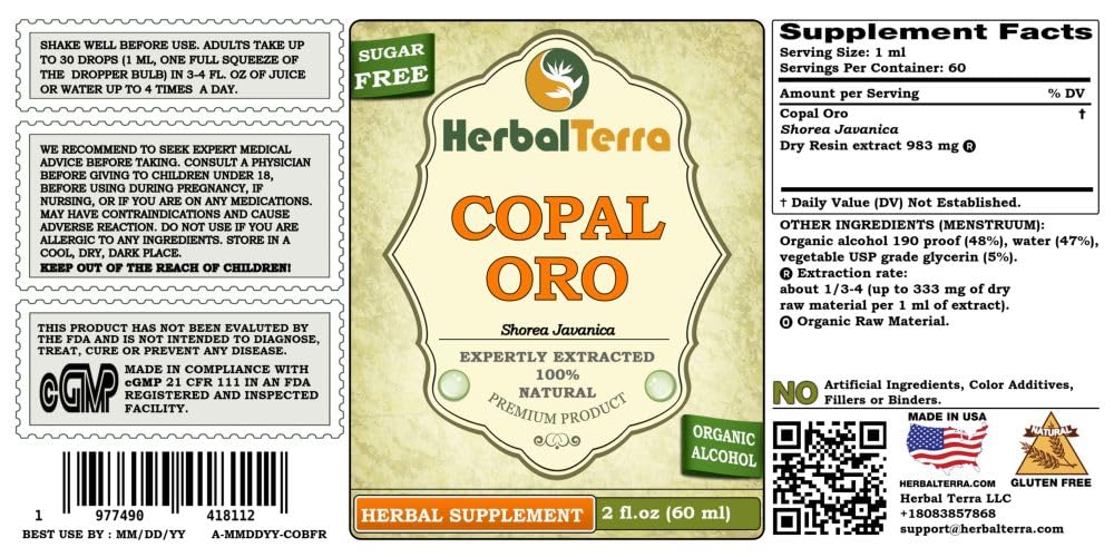 Herbal Terra Copal Oro Tincture Liquid Extract - 4 Fl Oz - image 2