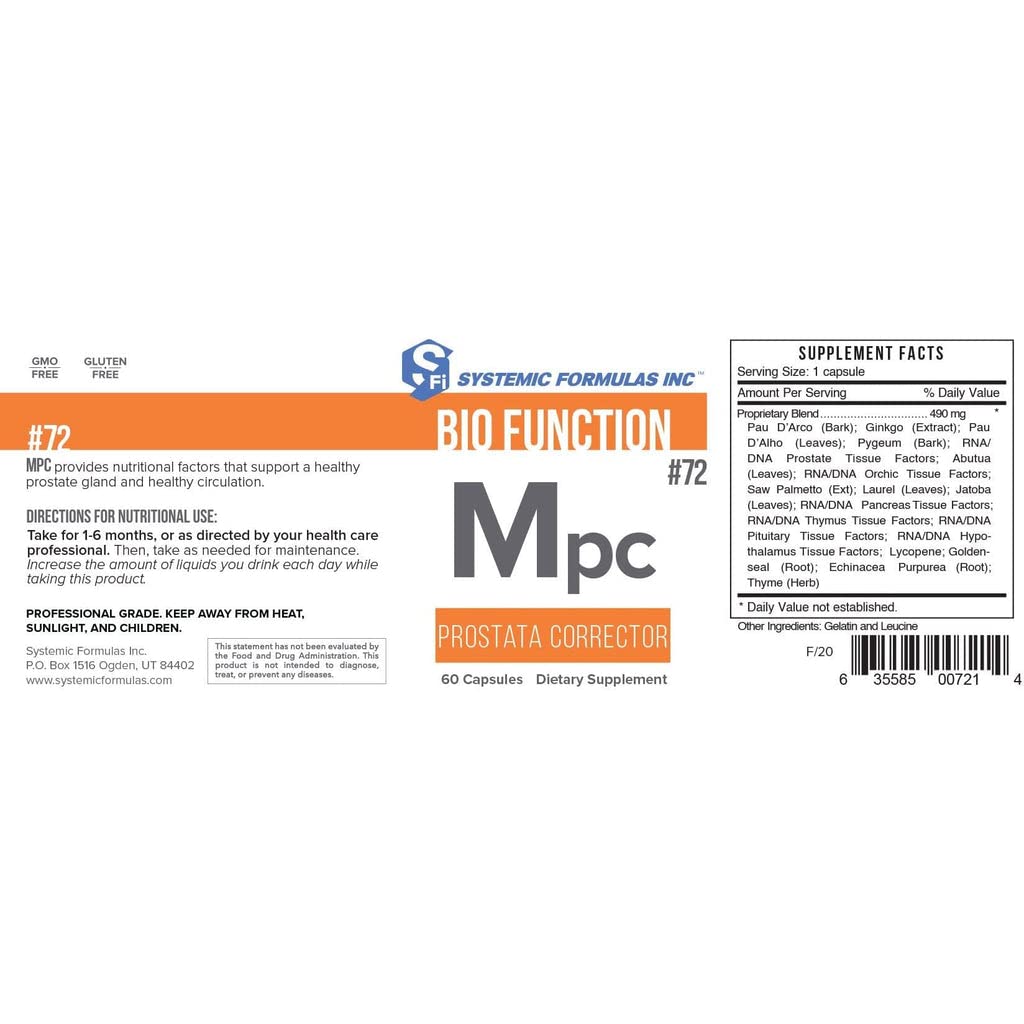 Systemic Formulas MPC Prostata Corrector Prostate Support - 60 Capsules - image 2