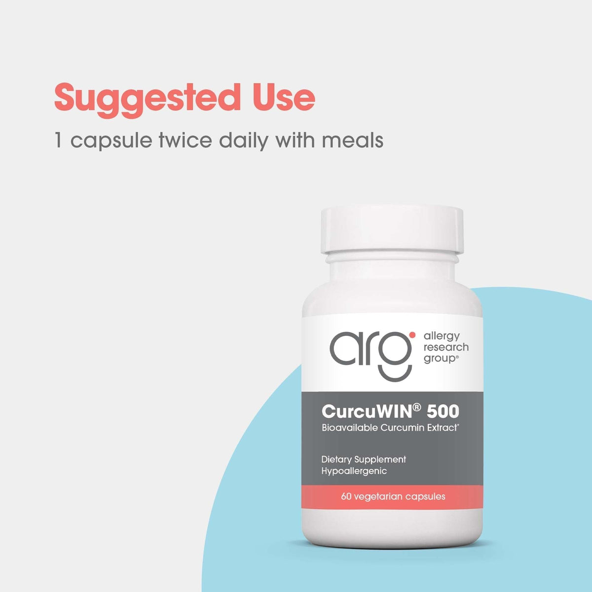 Allergy Research Group CurcuWIN 500 Turmeric Curcumin - 60 Capsules - image 4