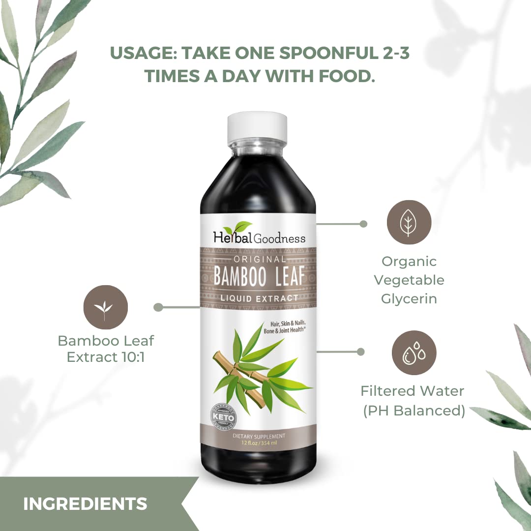 Herbal Goodness Bamboo Leaf Extract Organic Silica Supplement - 12 fl oz - image 8