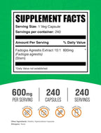 BulkSupplements Fadogia Agrestis 600mg Energy Boost - 240 Capsules - image 2