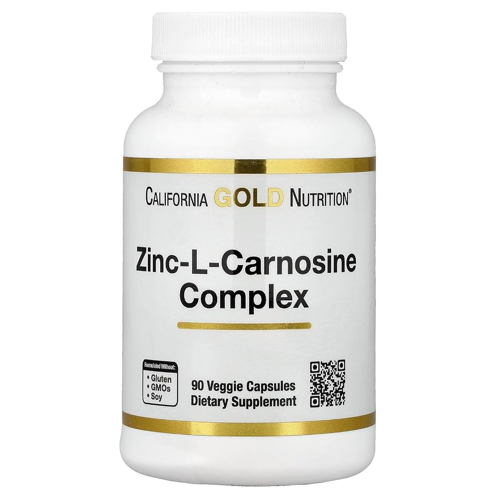 California Gold Nutrition Zinc-L-Carnosine Complex - 90 Vegetarian Capsules
