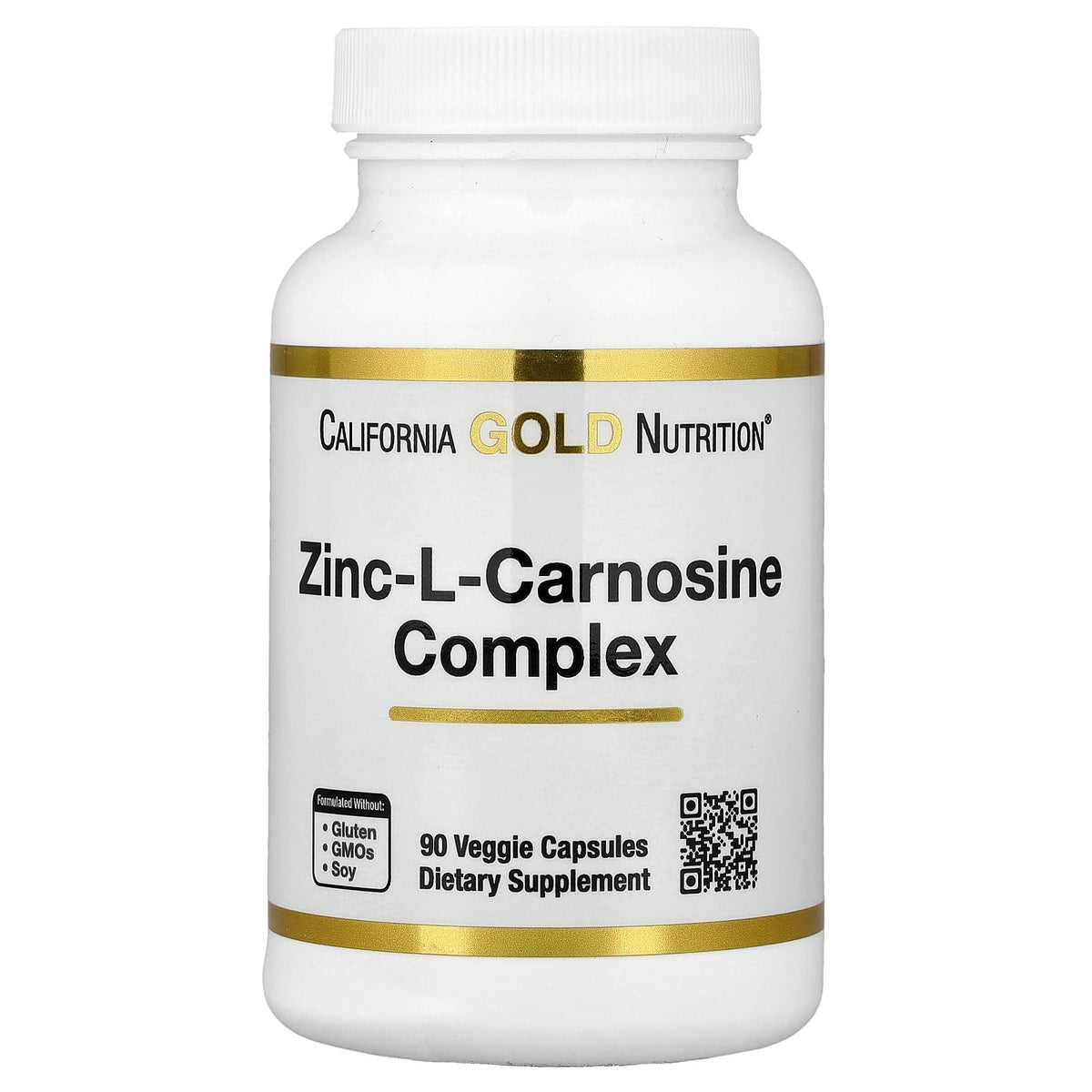 California Gold Nutrition Zinc-L-Carnosine Complex - 90 Vegetarian Capsules