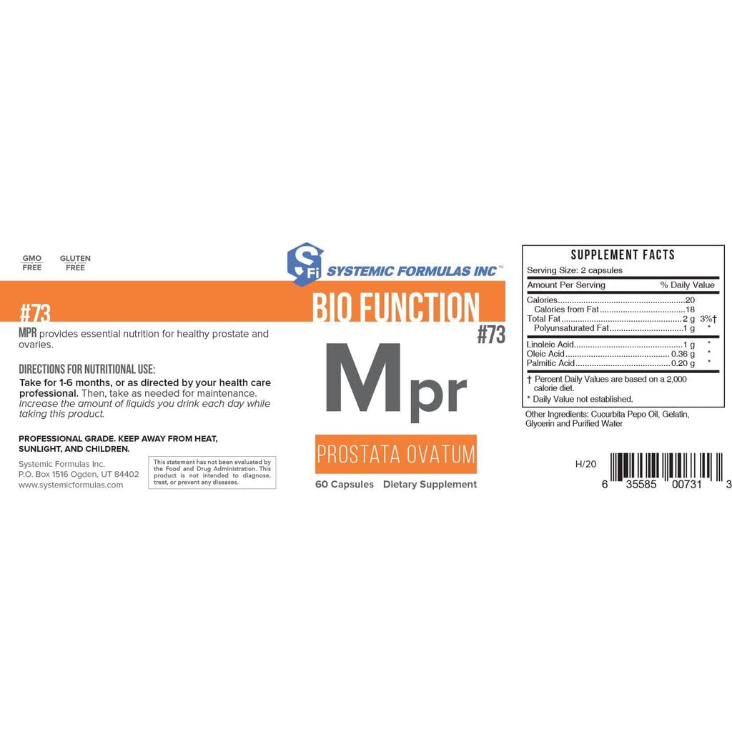 Systemic Formulas Mpr Prostata Ovatum Reproductive Support - 60 Capsules - image 2