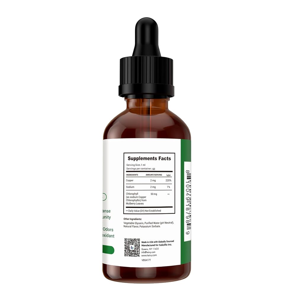 Heivy Chlorophyll Liquid Drops 50mg - 2 fl oz - image 7