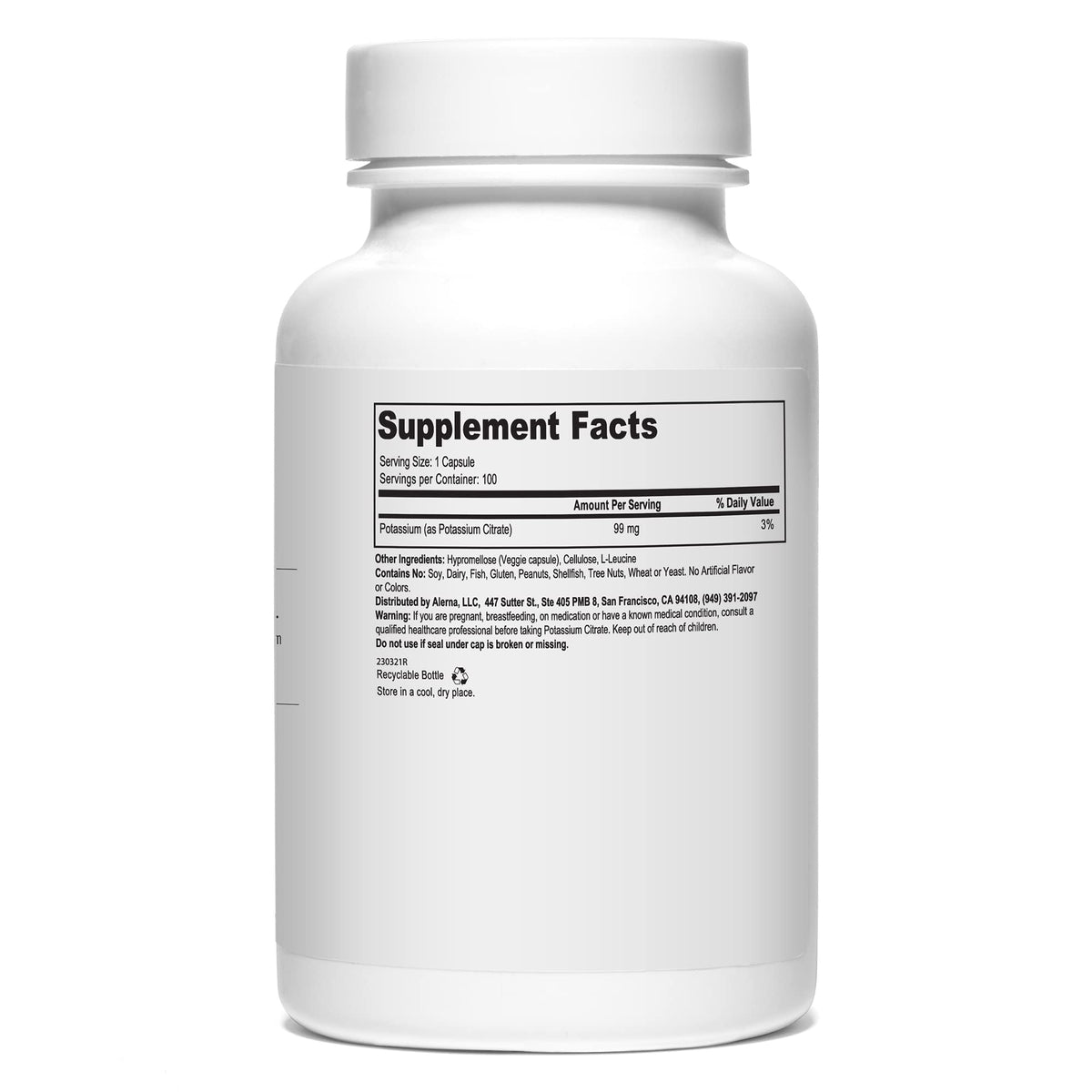 Alerna Kidney Health Alerna: Potassium Citrate 99mg