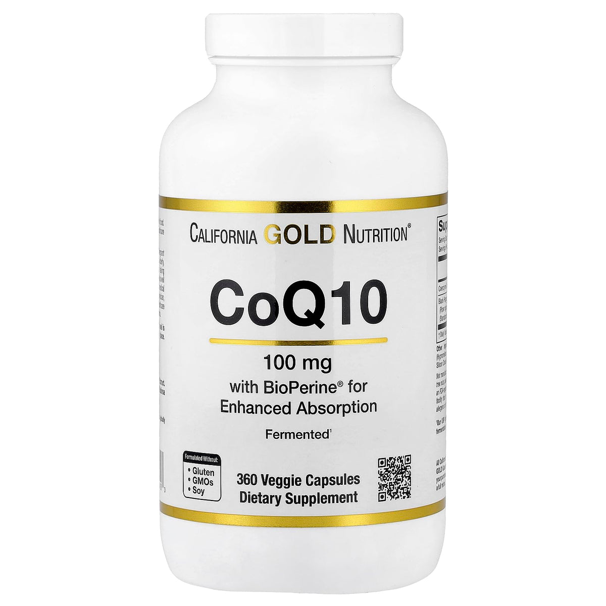 California Gold Nutrition CoQ10 100 mg - 360 Vegetarian Capsules