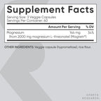 Sports Research Magnesium L-Threonate 2000mg with Magtein - 180 Capsules - image 5