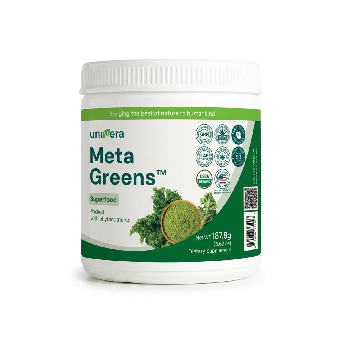 Univera Metagreens Organic Green Powder Superfoods Blend - 6.62 oz