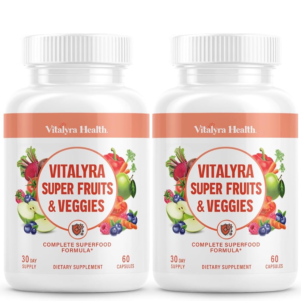 Vital Super Fruits & Veggies - Daily Superfood Capsules for Adults