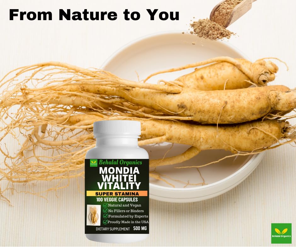 Behalal Organics Mondia Whitei 500mg - 100 Vegetarian Capsules - image 7