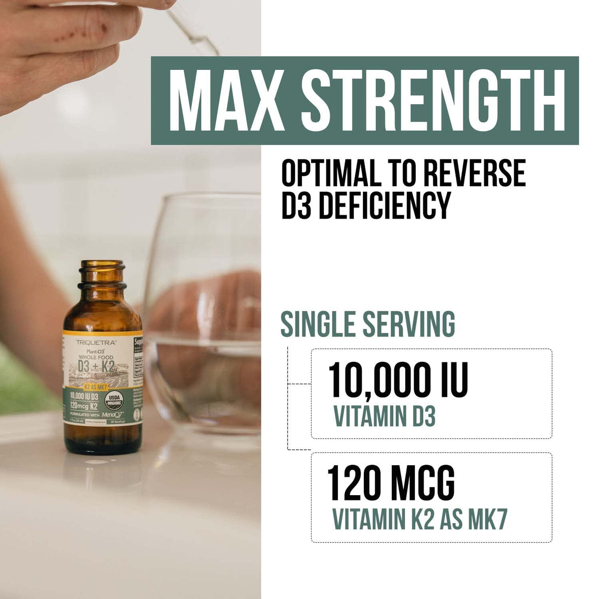 Triquetra Health Organic Plant D3 K2 Vitamin 10000 IU - 1 Fl Oz - image 3