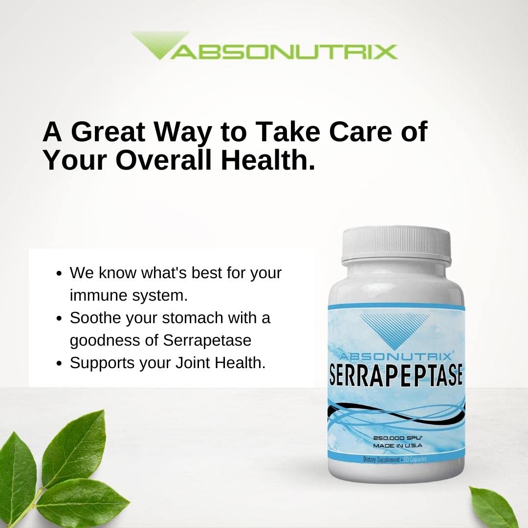 Absonutrix Serrapeptase 250,000 Units - 60 Vegetarian Capsules - image 3