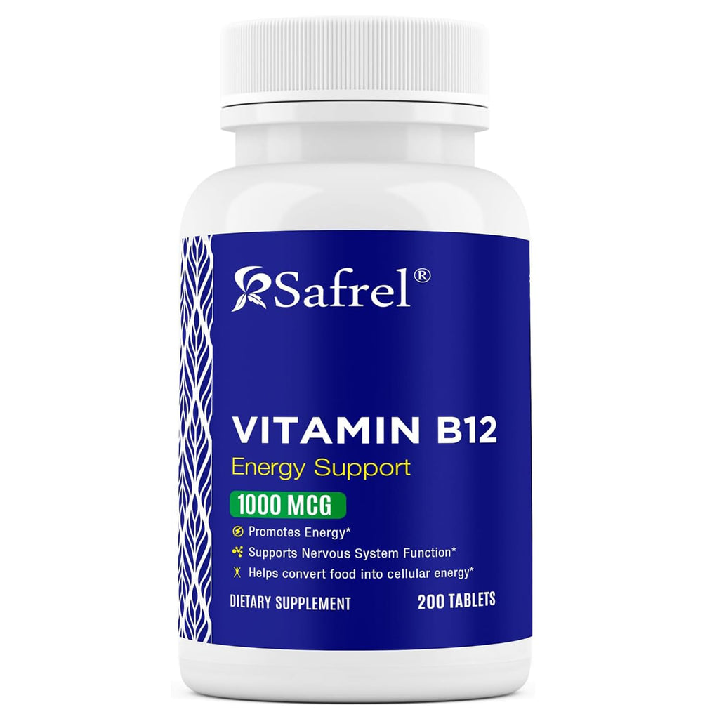 Safrel Vitamin B12 1000 mcg Tablets for Energy - 200 Count