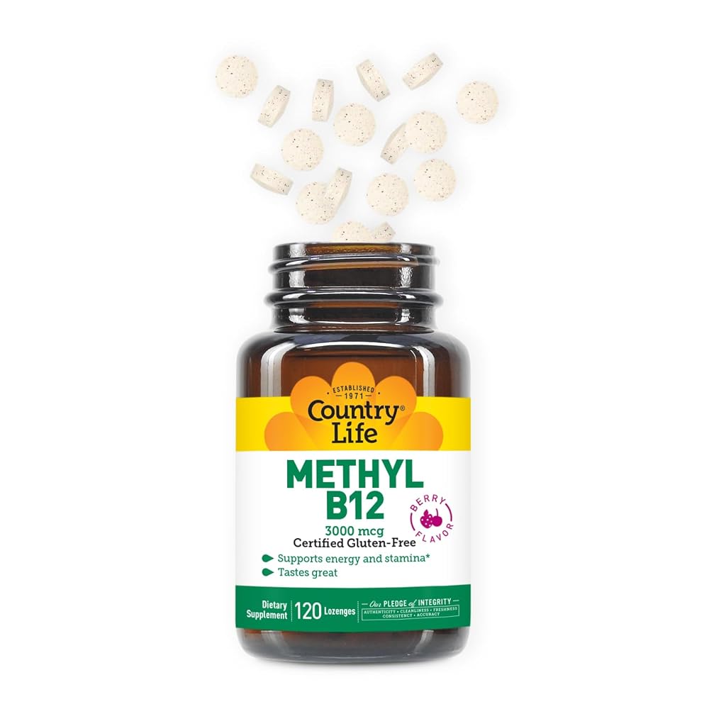 Country Life Methyl B12 3000 mcg Lozenges for Energy - 120 Lozenges - image 2