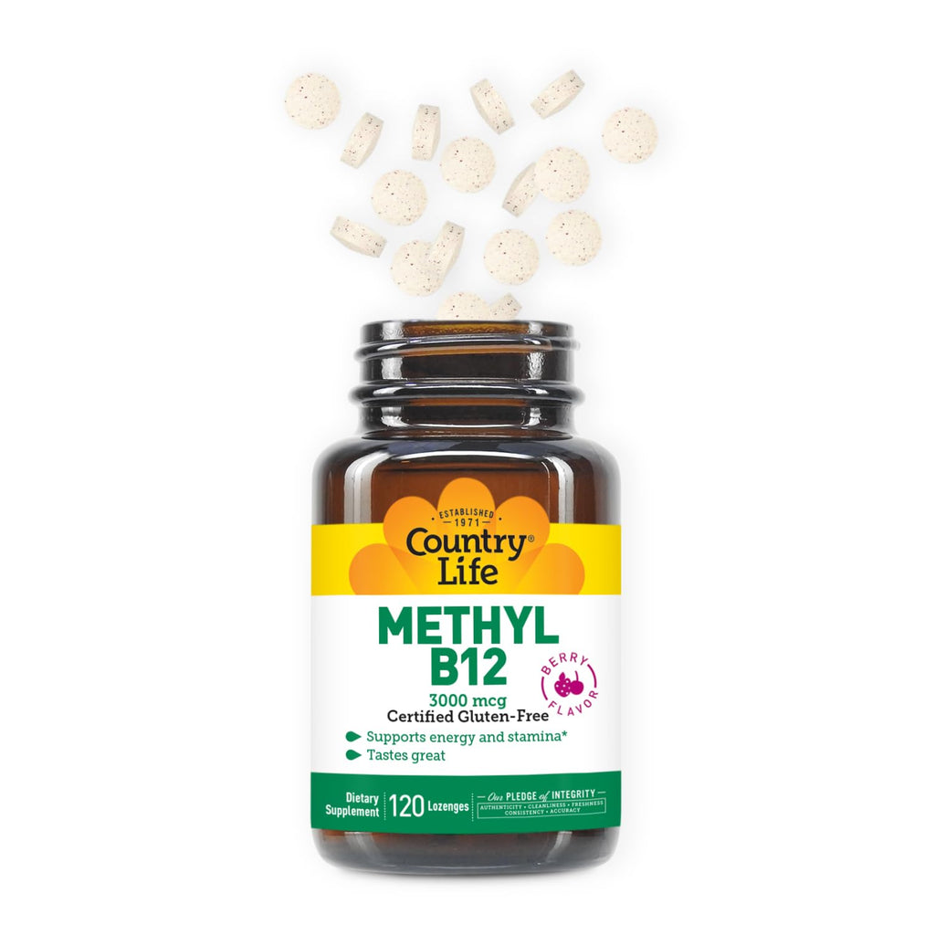 Country Life Methyl B12 3000 mcg Lozenges for Energy - 120 Lozenges - image 2