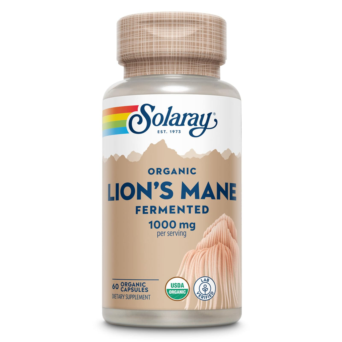 SOLARAY Organic Lion's Mane - 60 Vegetarian Capsules