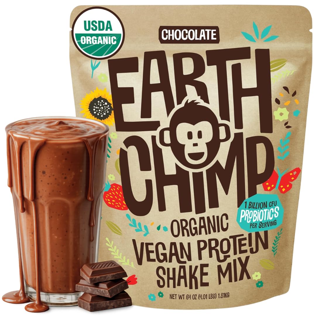 EarthChimp Organic Vegan Protein Powder Chocolate - 4 lb