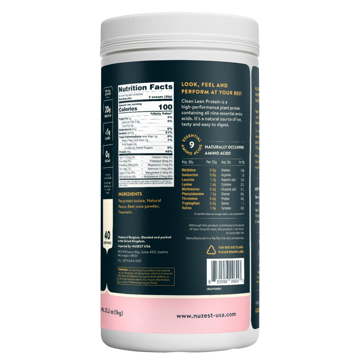 Nuzest - Pea Protein Powder - Clean Lean Protein