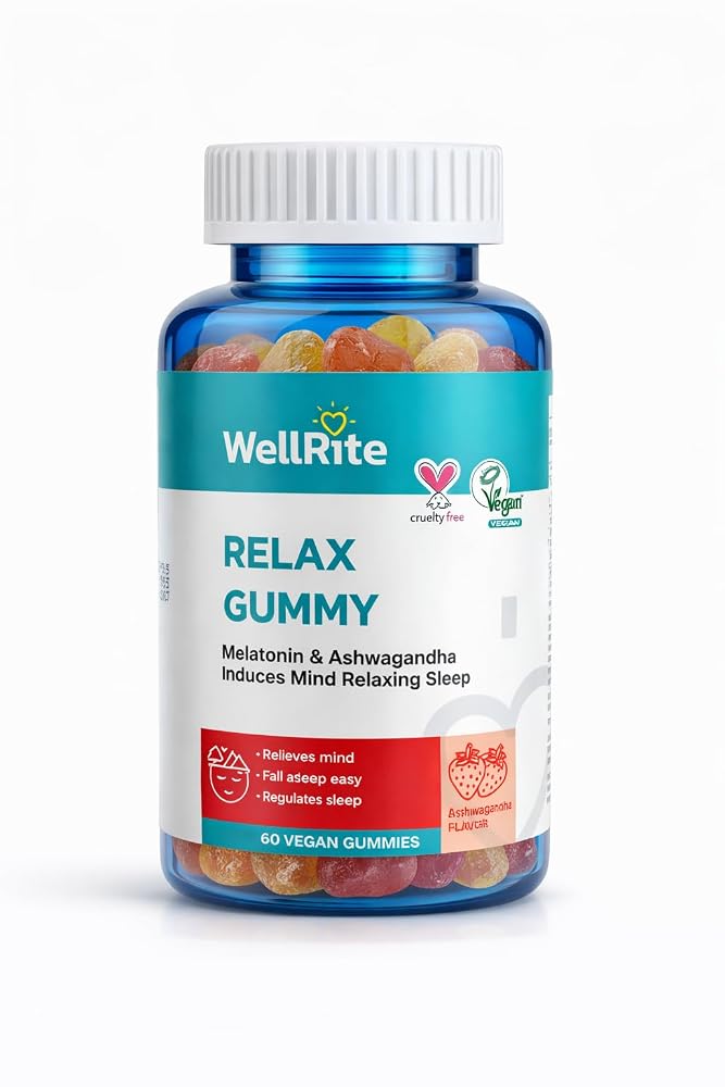 Wellrite Relax Gummy Vitamins with Ashwagandha & Melatonin - 60 Gummies
