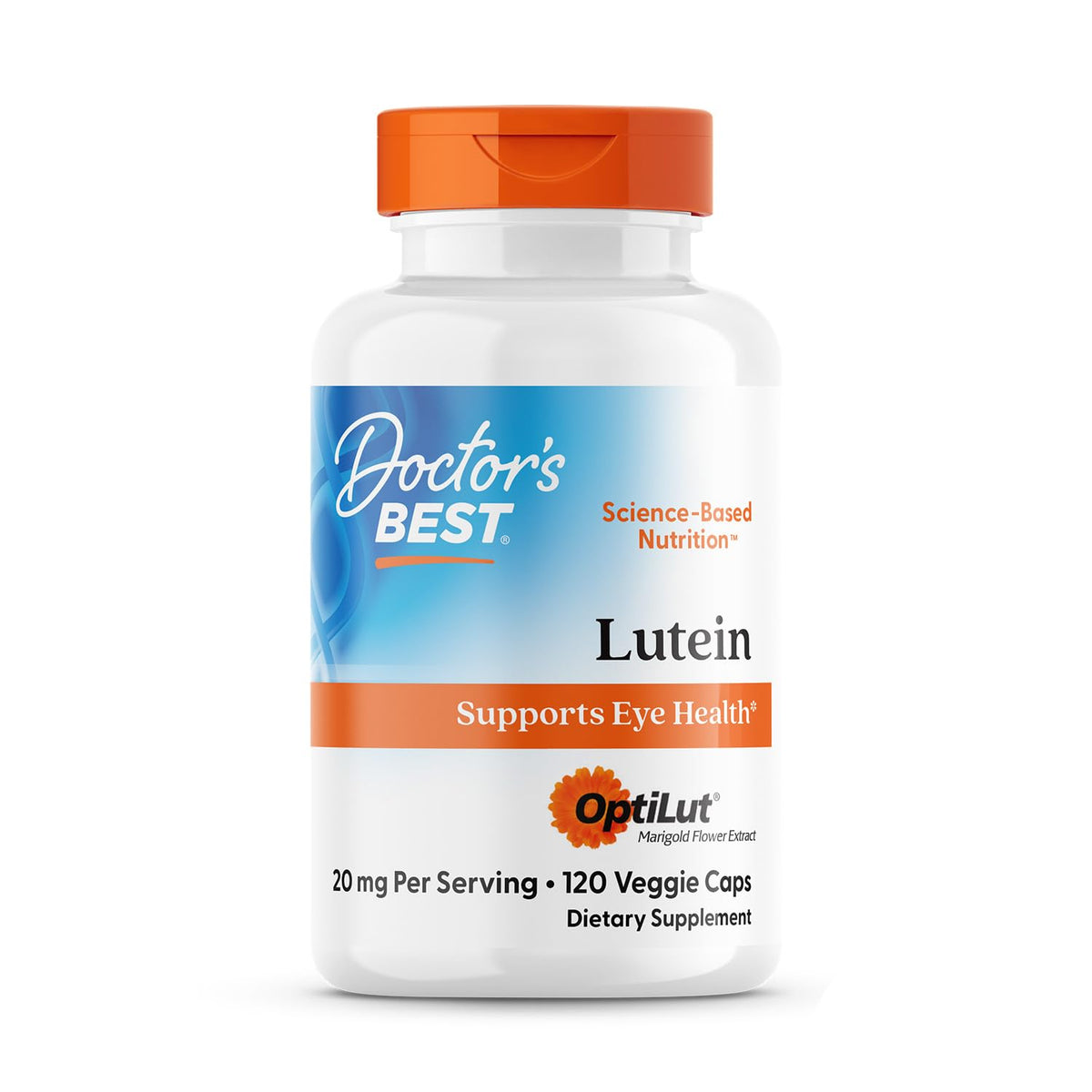 Doctor's Best Lutein 20mg Eye Health Support - 120 Vegetarian Capsules