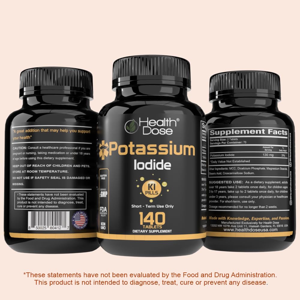 Health Dose Potassium Iodide 130mg Mineral Supplement - 420 Tablets - image 8
