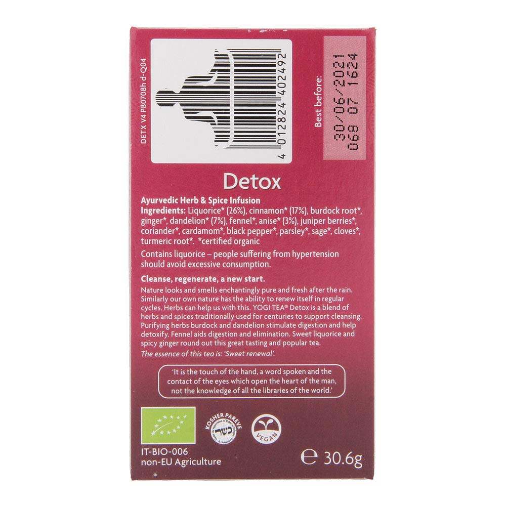 YOGI TEA Organic Detox Tea - 17 Count - image 2