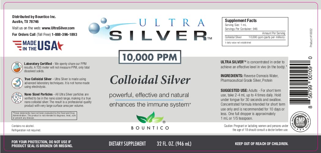 Ultra Silver Colloidal Silver 10,000 PPM - 32 Fl Oz - image 3