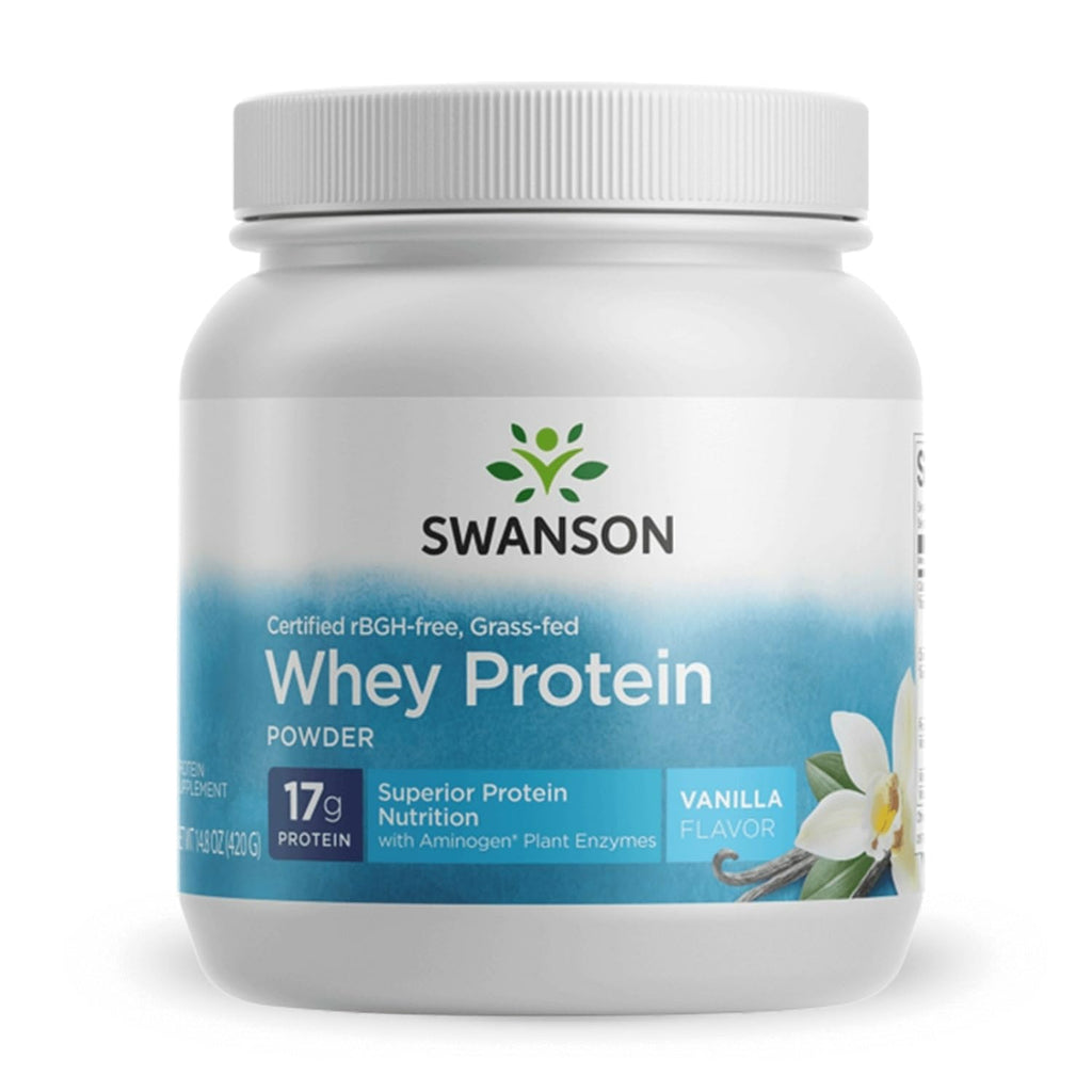 Swanson Grass-Fed Whey Protein with Aminogen Vanilla - 14.8 oz