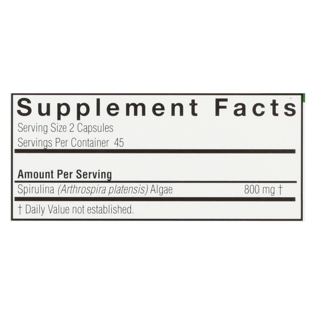 Nature's Answer Spirulina Herbal Powder Capsules - 90 Count - image 2
