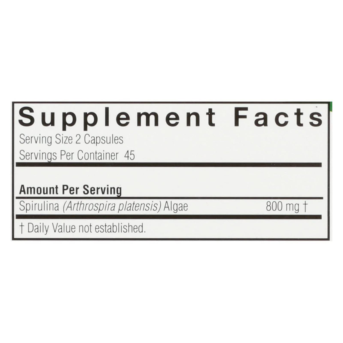 Nature's Answer Spirulina Herbal Powder Capsules - 90 Count - image 2