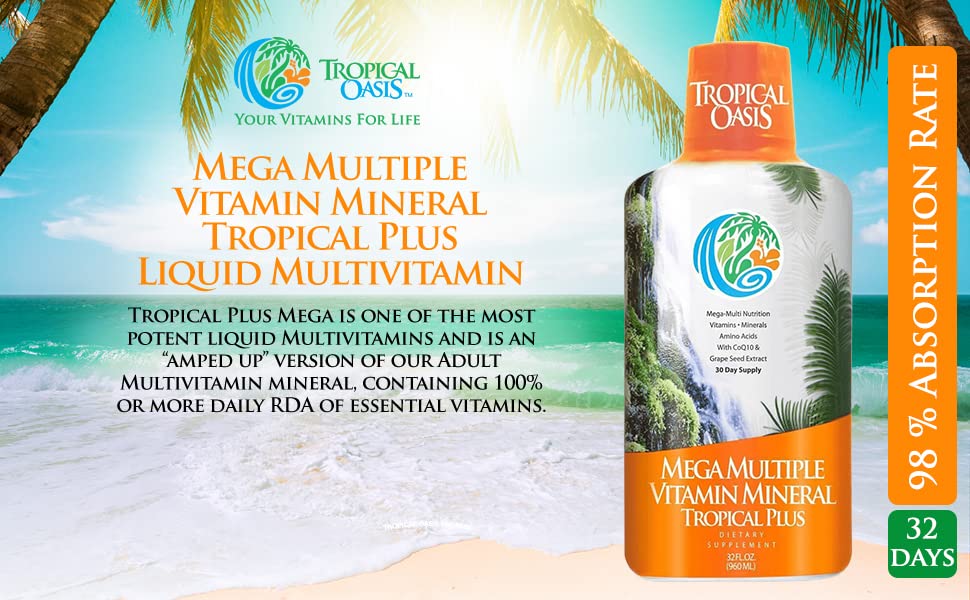 Tropical Oasis Mega Plus Liquid Multivitamin - 32 Fl Oz - image 6