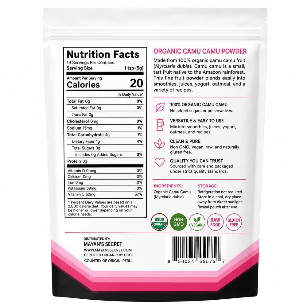 Mayan's Secret Organic Camu Camu Powder - 3.5 oz - image 2