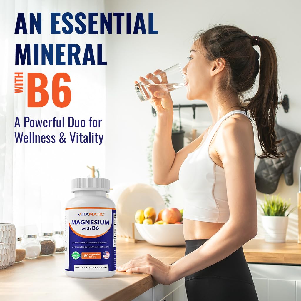 Vitamatic Magnesium with B6 - 360 Vegetarian Tablets - image 7