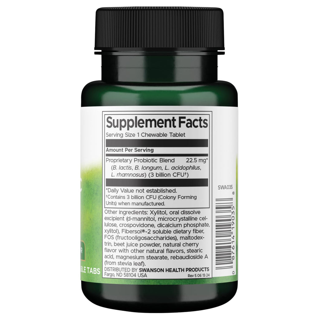 Swanson Probiotic Kids Natural Cherry 3 Billion CFU - 60 Chewables - image 4