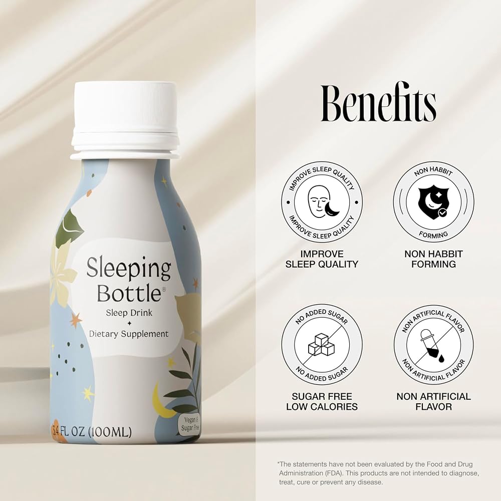 Sleeping Bottle Sleep Aid Drink Melatonin Free Vegan - 10 Pack - image 3