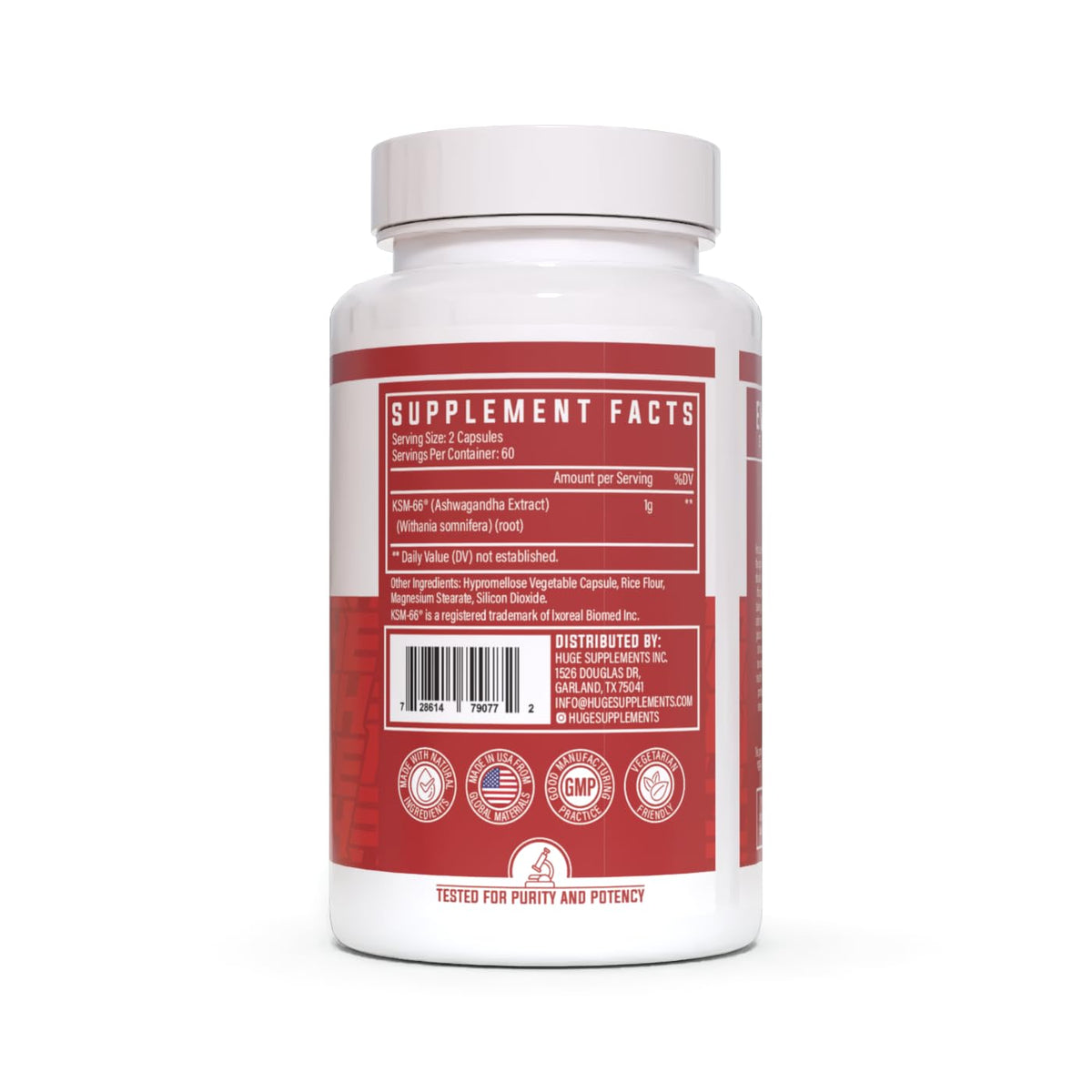Huge Supplements KSM-66 Ashwagandha 1000mg - 120 Capsules - image 2