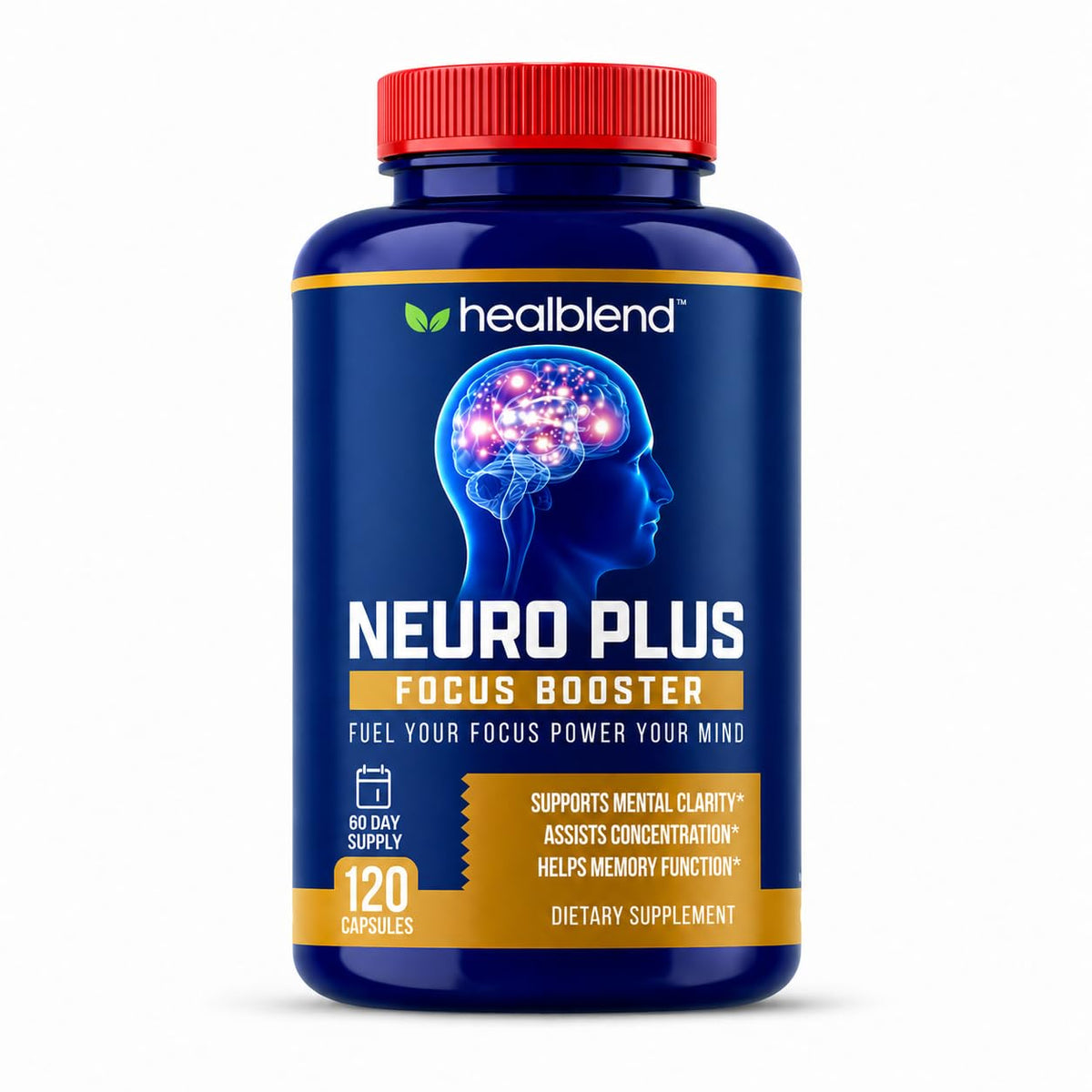 healblend Neuro Plus Focus Booster Brain Support - 120 Capsules