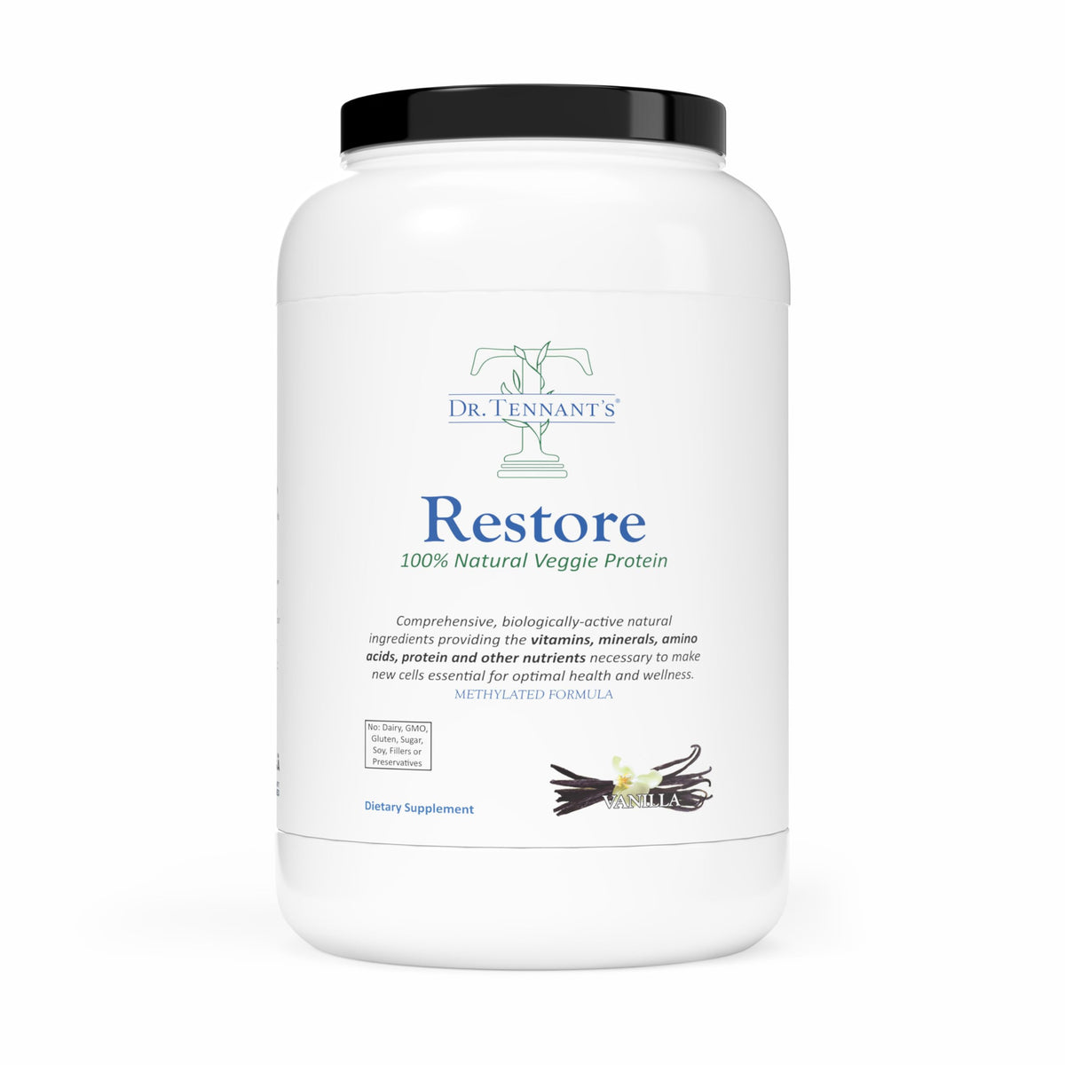 Dr. Tennant's Restore Premium Plant-Based Protein Vanilla - 30 Day