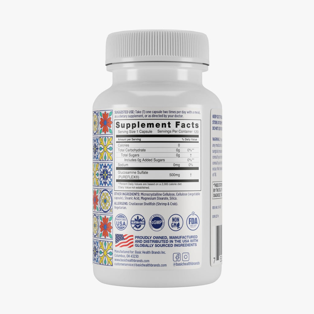 Basic Brands Pura Salud Pureflex Glucosamine Sulfate 500mg