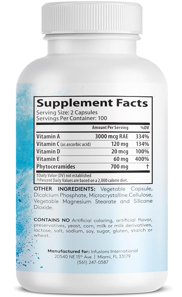 Infusions International Phytoceramides 200 Capsules Plant-derived