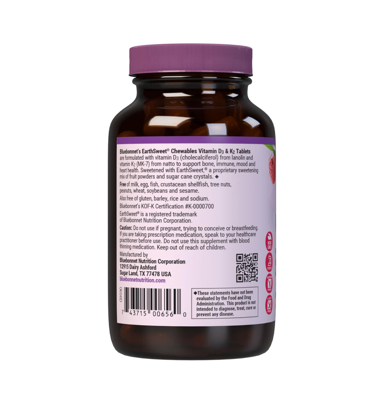 BlueBonnet Vitamin D3 & K2 Chewable Tablets - 60 Tablets - image 7