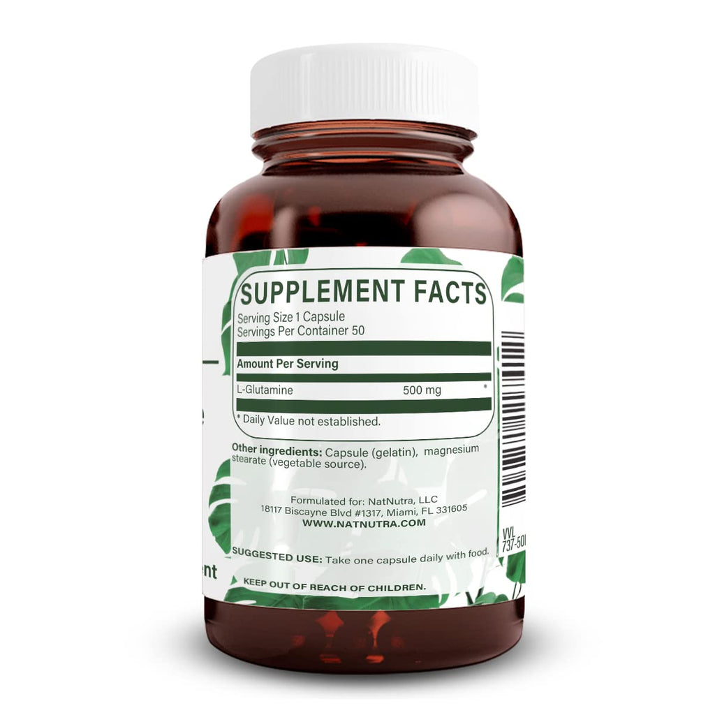 Natural Nutra L-Glutamine 500 mg - 50 Capsules - image 2