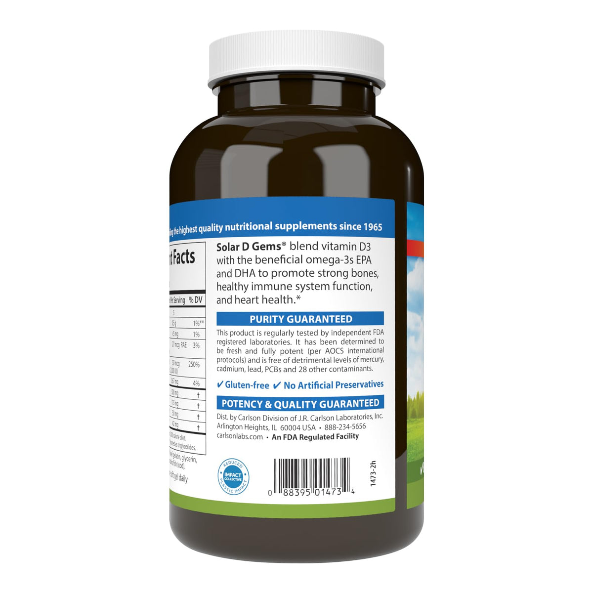Carlson Solar D Gems Vitamin D3 2000 IU - 360 Softgels - image 3