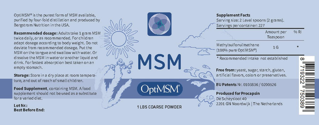 Procapsin MSM Powder Pure OptiMSM Sulfur Crystals - 1 lb - image 2