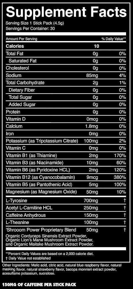 BUFFED ENERGY Functional Energy Mix Venom Berry Powder - 30 Packs - image 5