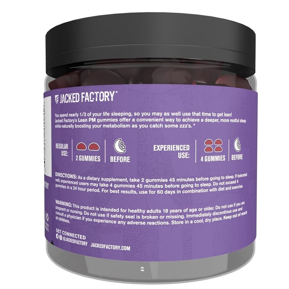 Jacked Factory Lean PM Weight Loss Gummies - 60 Gummies - image 8