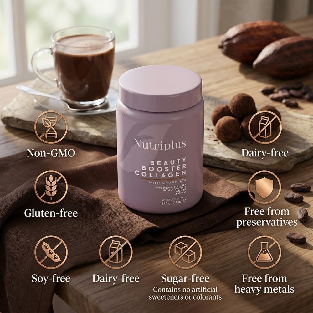 FARMASi Nutriplus Beauty Booster Collagen Powder Chocolate - 7.4 oz - image 4